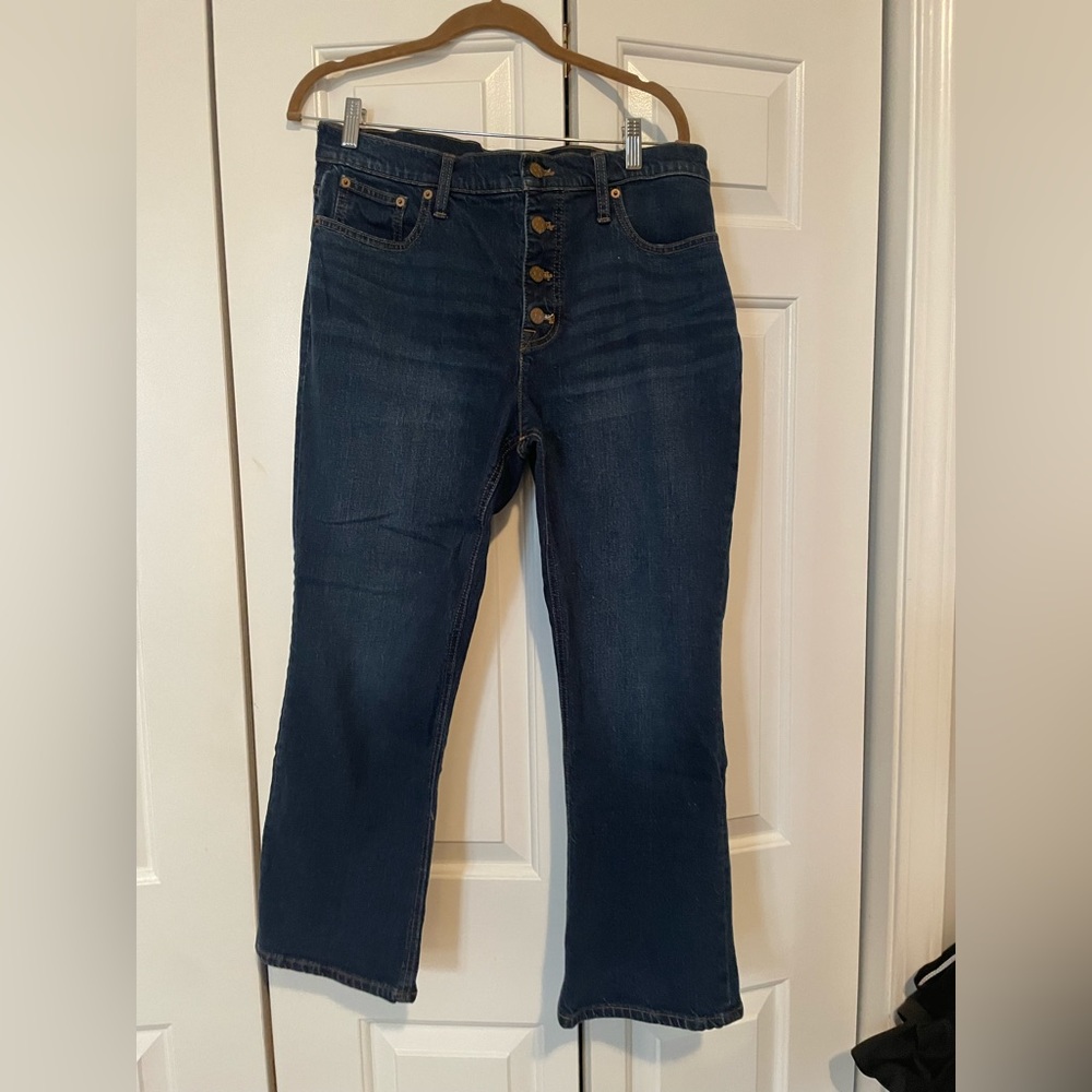 J Crew Factory Midrise Flare Crop Jeans